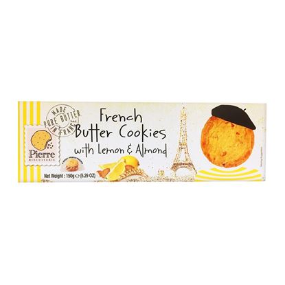 Picture of PIERRE BISCUITERIE FRENCH BUTTER COOKIES WITH LEMON & ALMOND 150g